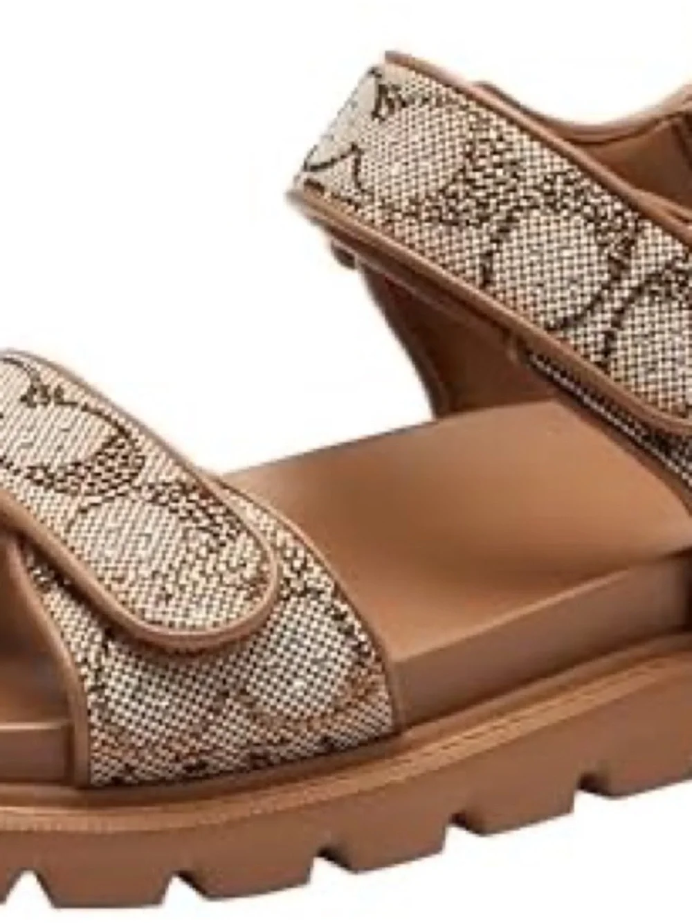 Coach Brown Snake-Print Velcro Comfort Sandals